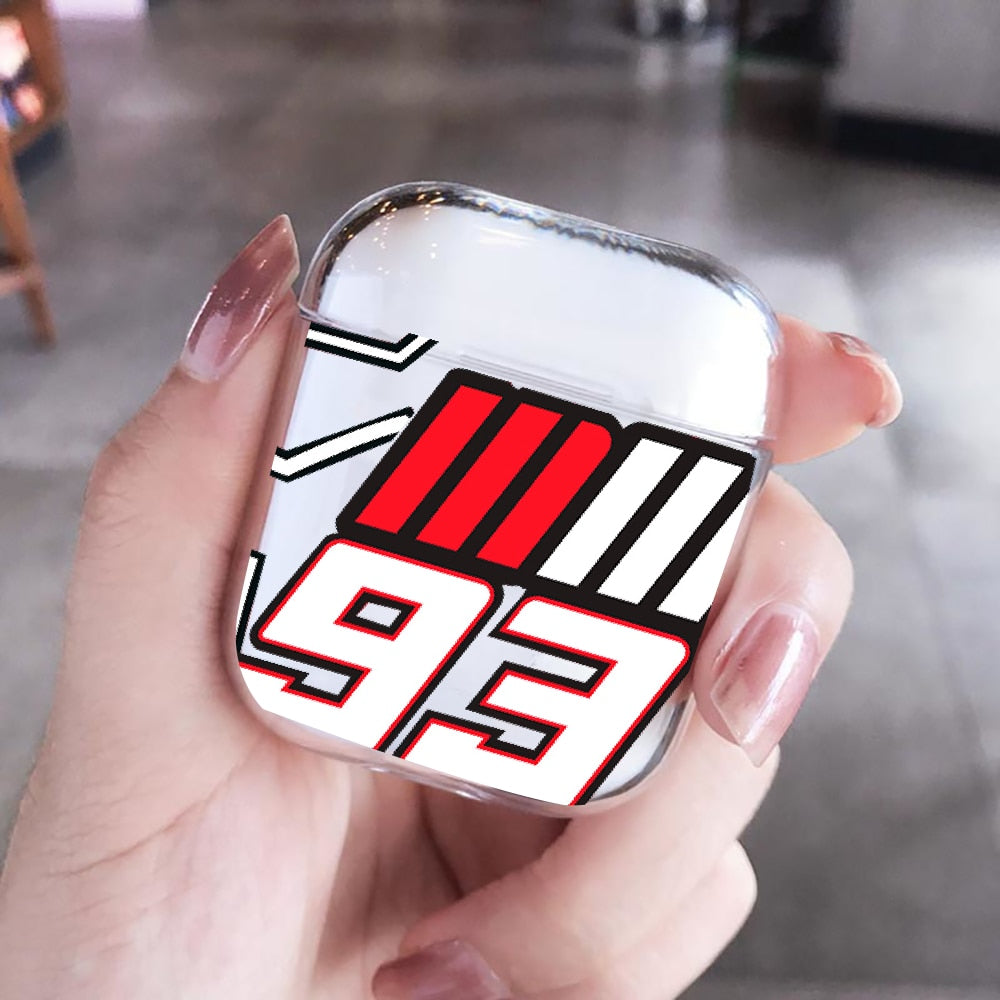 Boitier AirPods Rouge et Blanc Marc Márquez