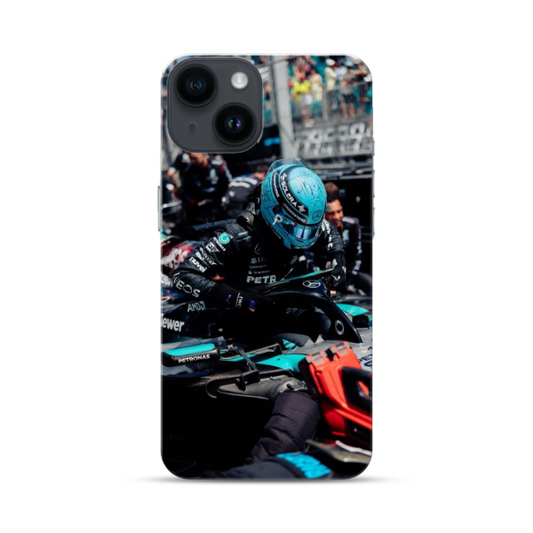 Coque George Russell Monte dans sa Formule 1 pour OPPO