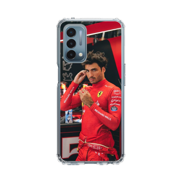 Protection Téléphone OnePlus Carlos Sainz en Tenue de Course Ferrari