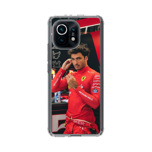 Protection Téléphone Xiaomi Carlos Sainz en Tenue de Course Ferrari