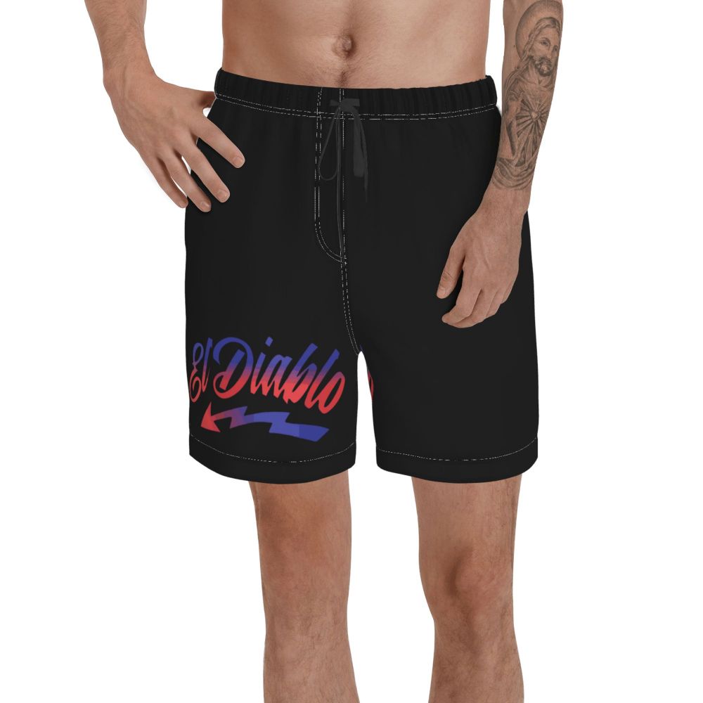 Short de Plage Rouge et Noir El Diablo