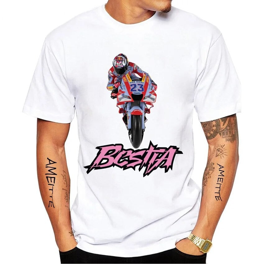 T-Shirt Enea Bastianini Rose et Blanc