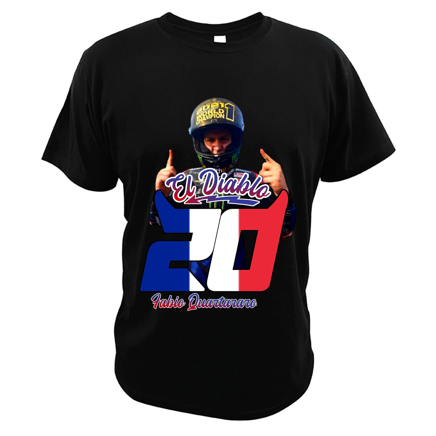 T-Shirt Noir Fabio Quartararo Champion